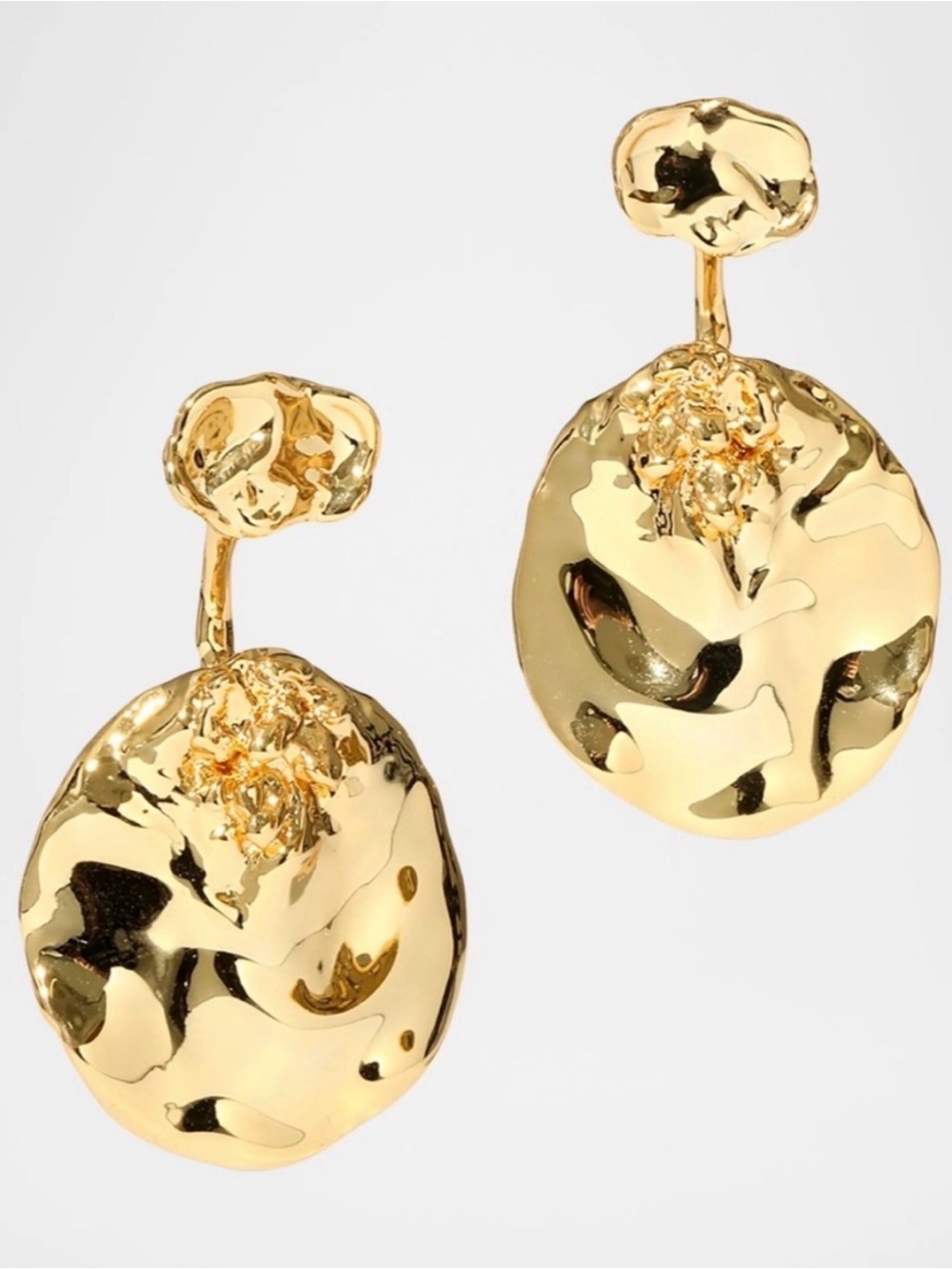 NEW Alexis Bittar Brut Gold Coin Front Back Earrings 14K Gold Plate AU02